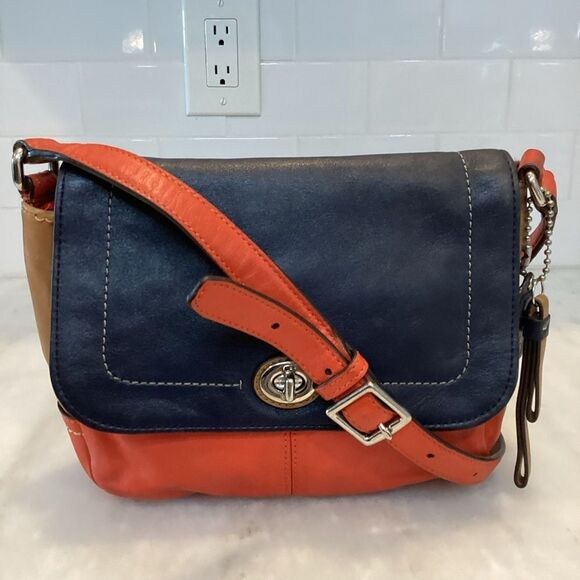 Coach Park Color Block Crossbody Leather Shoulder Bag - Picture 1 of 16